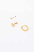 PacSun 3 Piece Gold Mixed Earrings