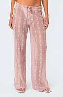 Edikted Embroidered Sheer Lace Pants