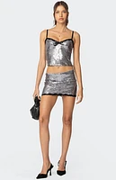 Edikted Revel Lace Trim Sequin Tank Top