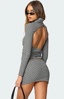 Edikted Leana Striped Turtle Neck Top