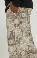Pacsun Brown Floral Baggy Carpenter Jeans
