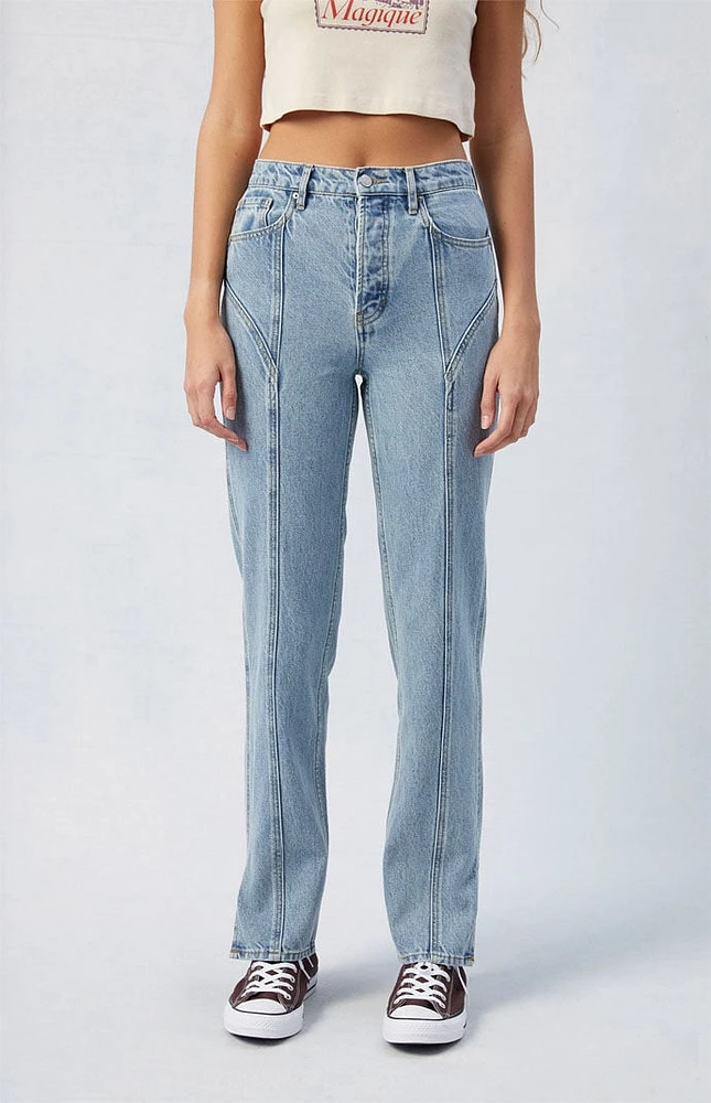 PacSun Light Indigo Seamed Dad Jeans