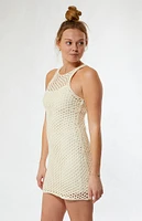 MINKPINK Balmy Crochet Knit Mini Dress