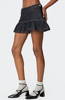 Edikted Katy Flared Denim Mini Skirt