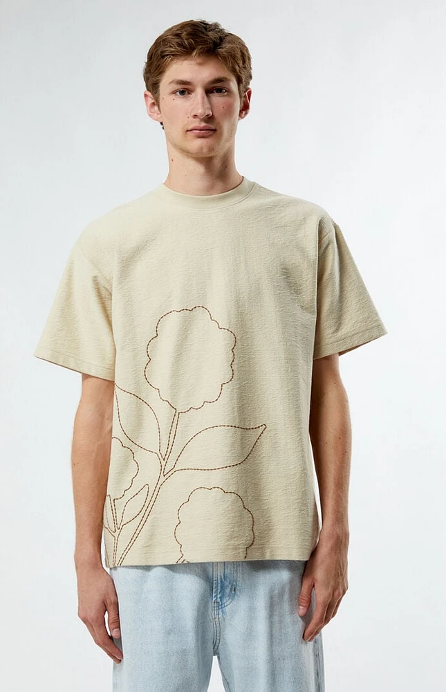 PacSun Cream Stitches Texture T-shirt