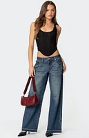 Edikted Davis Grommet Low Rise Jeans