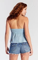 Pacsun Dark Indigo Button Flap Pocket Denim Micro Shorts