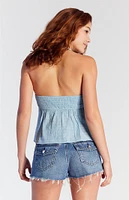 PacSun Dark Indigo Button Flap Pocket Denim Micro Shorts