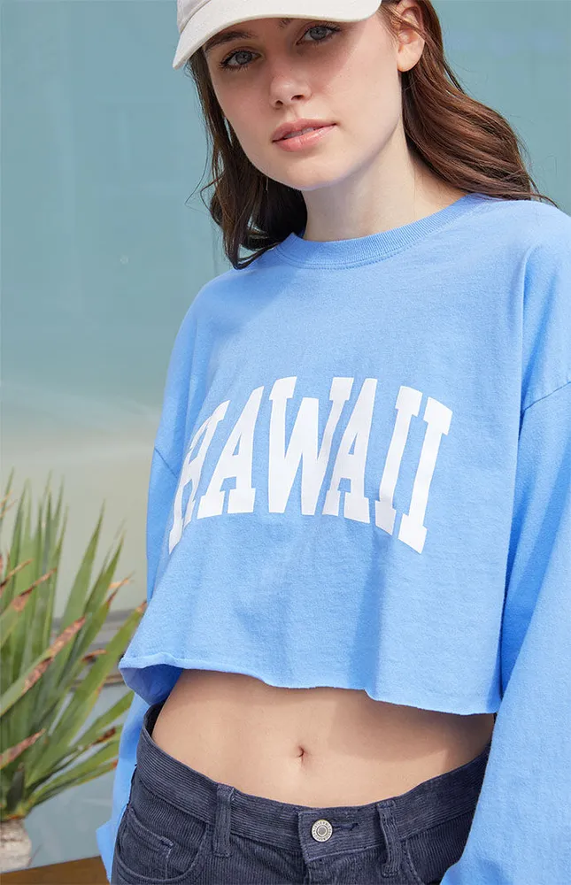 Hawaii Long Sleeve Cropped T-Shirt