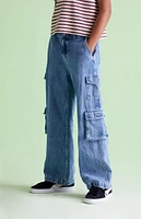 PacSun Kids Medium Indigo Baggy Cargo Jeans