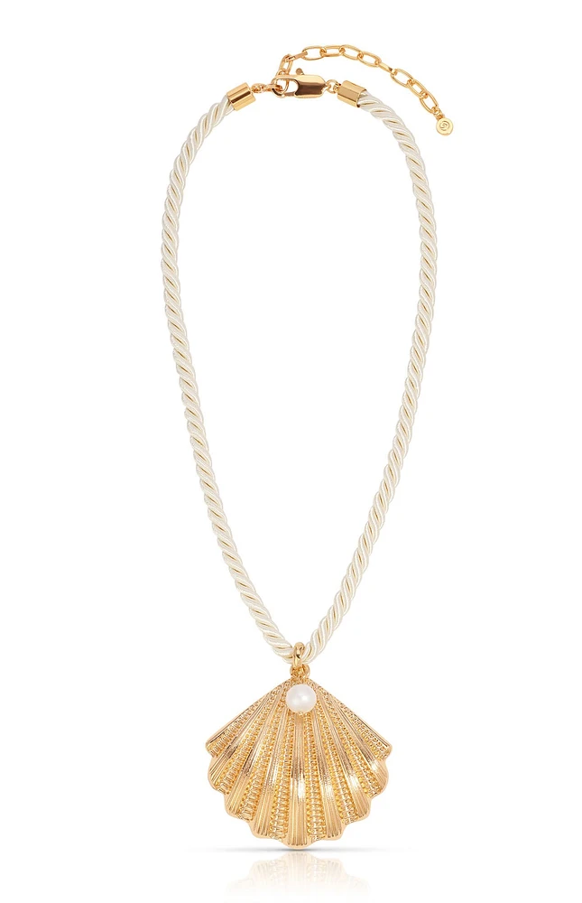 Ettika Scallop Shell Pendant Necklace