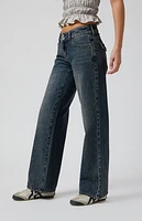 Pacsun Zoe Low Rise Girlfriend Jeans Dark Indigo