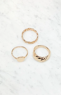 LA Hearts 3 Pack Gold Rings