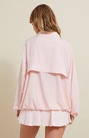PAC 1980 Active Pink Half Zip Windbreaker Track Jacket