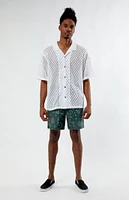 PacSun White Lace Oversized Camp Shirt