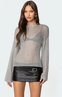 Edikted Drop Shoulder Sheer Knit Sweater