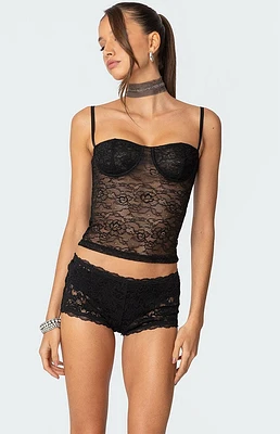 Edikted Krissy Sheer Lace Cupped Corset