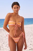 ONEONE Striped Knit Hannah Bandeau Bikini Top