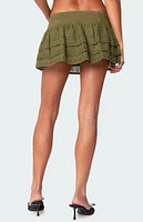 Edikted Fluer Ruffled Eyelet Mini Skirt