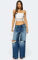 Edikted Mylah Lacey Asymmetric Tank Top