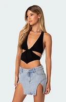 Edikted Cady Tie Front Cut Out Top