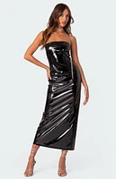 Edikted Vegas Vinyl Maxi Dress