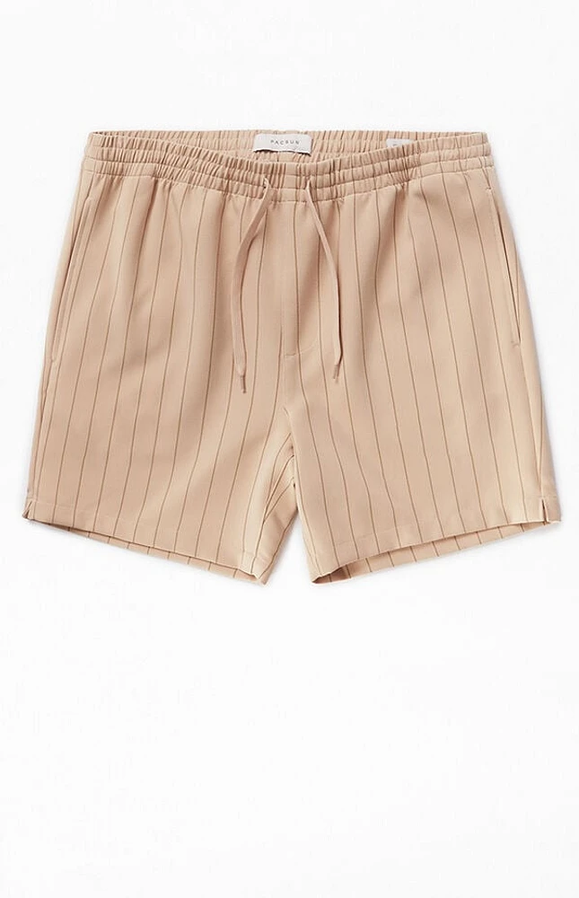 Pacsun Tan Striped Volley Shorts