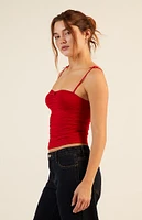 LA Hearts Kyla Mesh Bow Tank Top