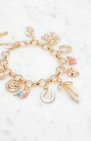 LA Hearts Pink Charm Bracelet