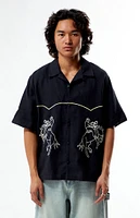 PacSun Western Embroidered Oversized Resort Camp Shirt