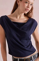 Beverly and Beck Draped Cowl Neck Top