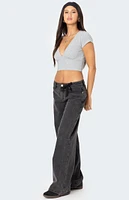 Edikted Deep V Neck Crop Top