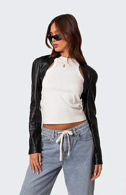 Edikted Faux Leather Shrug Jacket