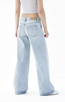 PacSun Casey Light Indigo Ripped Low Rise Baggy Jeans