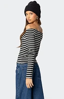 Edikted Nelligan Striped Off Shoulder Top