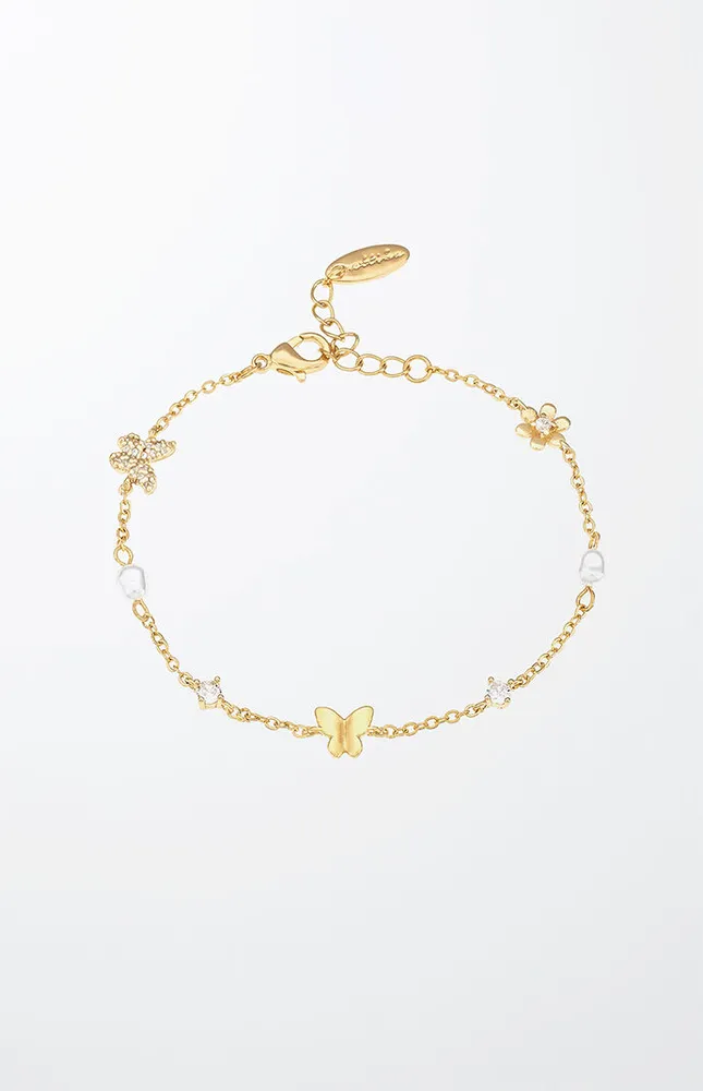 Butterflies & Pearls Bracelet