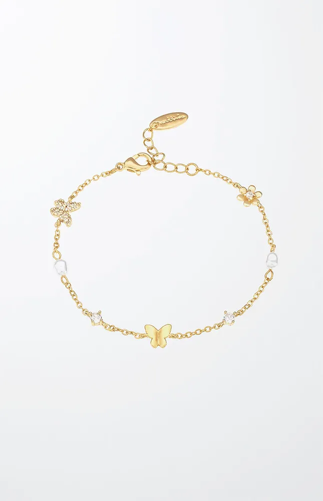 Ettika Butterflies & Pearls Bracelet