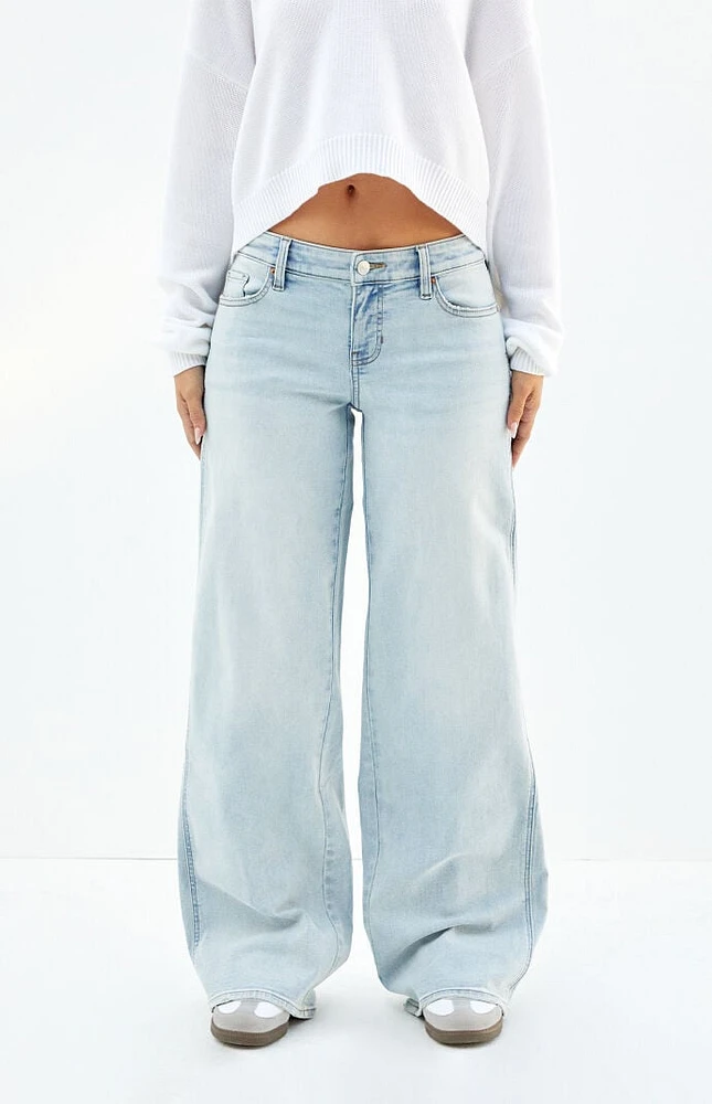 PacSun Stretch Light Indigo Curve Low Rise Baggy Jeans