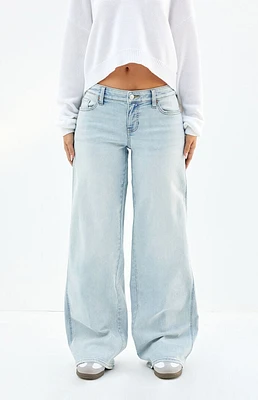 PacSun Stretch Light Indigo Curve Low Rise Baggy Jeans