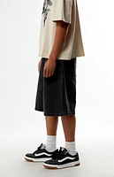 Vans Black Check-5 Baggy Denim Shorts