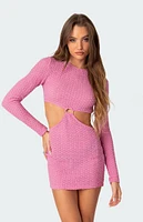 Nekita Textured Cut Out Mini Dress