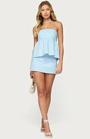 Edikted Avalai Linen Look Strapless Babydoll Top