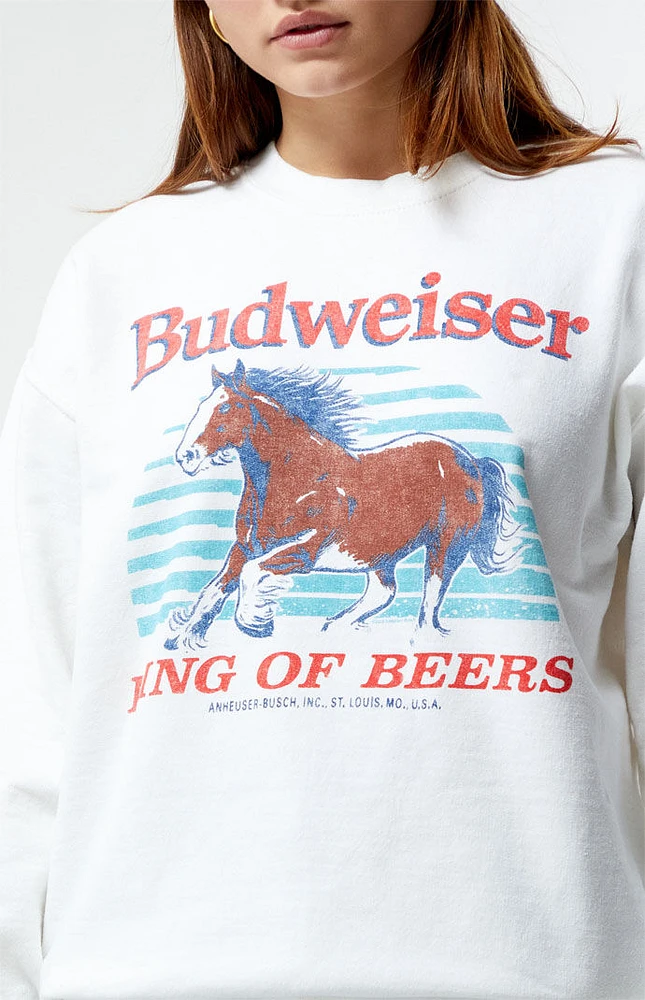 Junk Food Budweiser Crew Neck Sweatshirt