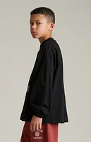 Fear of God Essentials Kids Black University Long Sleeve T-Shirt