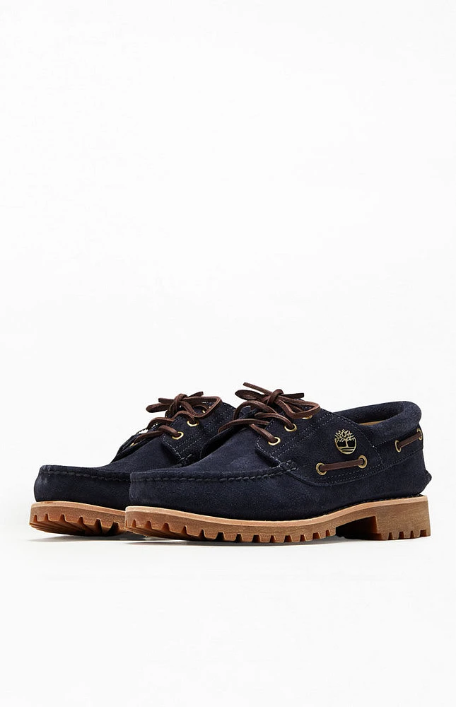Navy Suede 3-Eye Classic Lug Boat Shoes