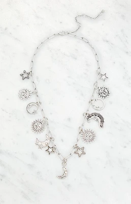 LA Hearts Sun Moon Charm Necklace