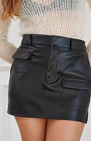 PacSun Faux Leather Cargo Mini Skirt