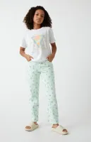 PacSun Kids Checkerboard Flower Straight Leg Jeans