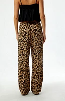 Pacsun Leopard Pull-On Wide Leg Pants