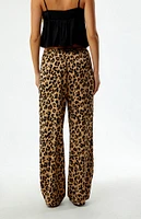 PacSun Leopard Pull-On Wide Leg Pants